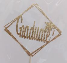 Picture of GOLD GRADUATE CAKE TOPPER